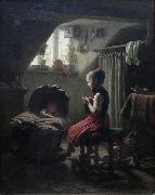 Johann Georg Meyer Little Housewife France oil painting artist